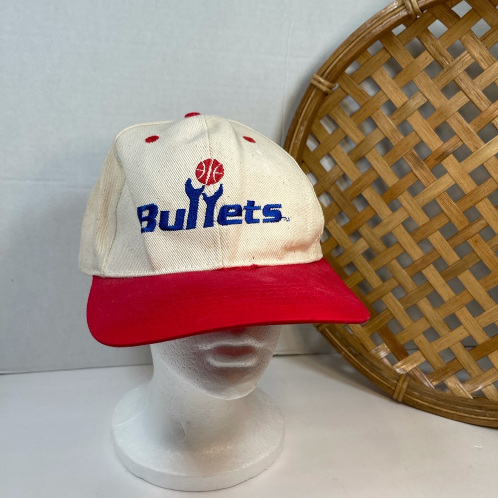 VINTAGE WASHINGTON BULLETS CANVAS SNAPBACK HAT 100% COTTON OSFM